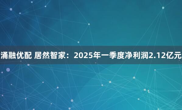 涌融优配 居然智家：2025年一季度净利润2.12亿元